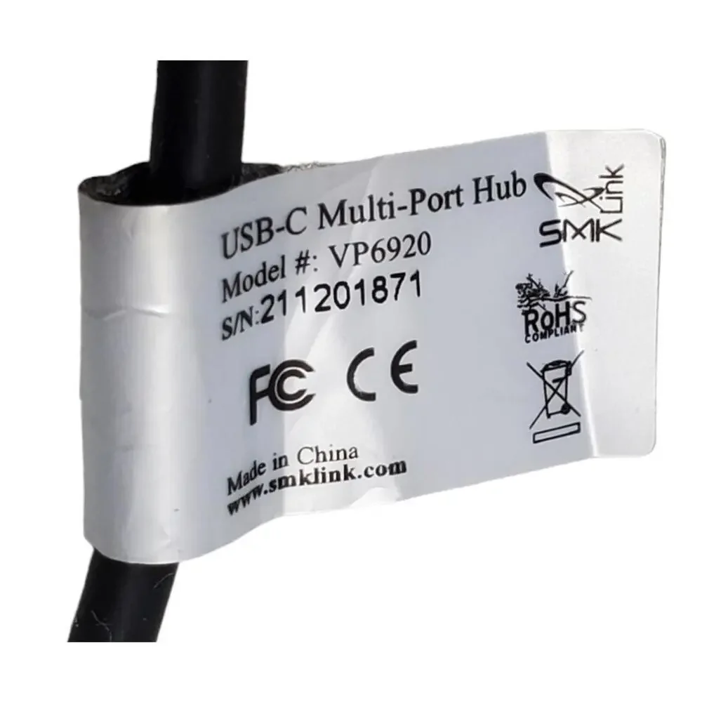 Lot Of 2 SMK-Link VP6920 USB-C Multi-Port Hub Mini Docking Station For Laptop